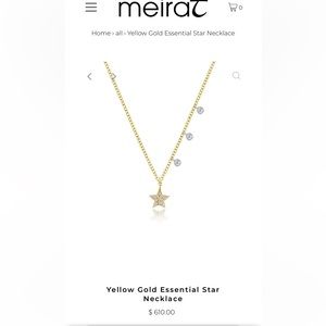 NWOT Yellow Gold Essential Star Necklace